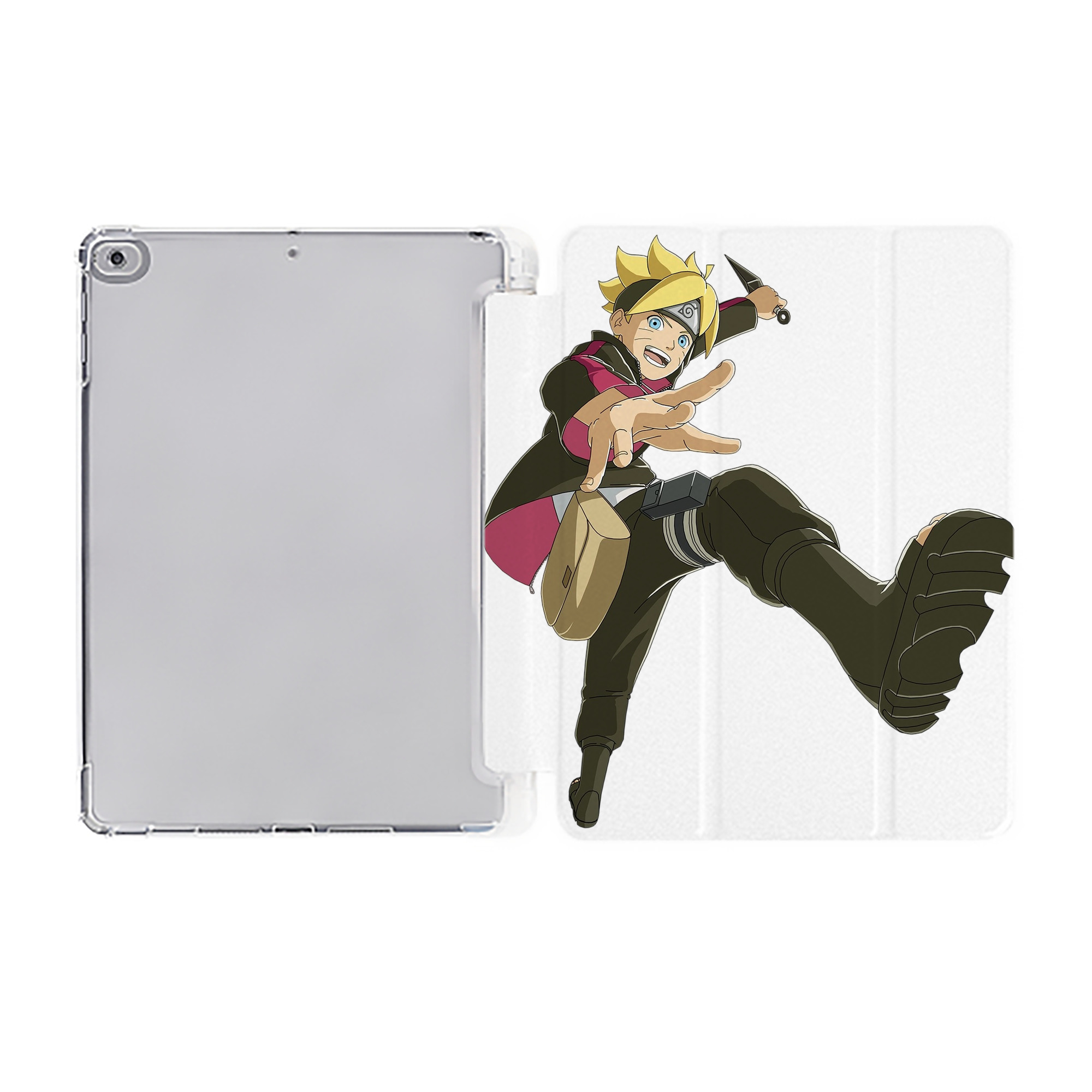 （画像用） NARUTO -ナルト- うずまき ボルト Uzumaki Boruto IPad ケース ペン収納付き 三つ折りスタンド PUレザー×シリコン 対応機種9.5/10.5/10.9インチ